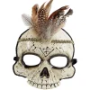Masque squelette vaudou avec plumes-Gifi Sale
