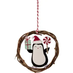 Mini couronne Noël à suspendre en bois Ø9 cm-Gifi Best