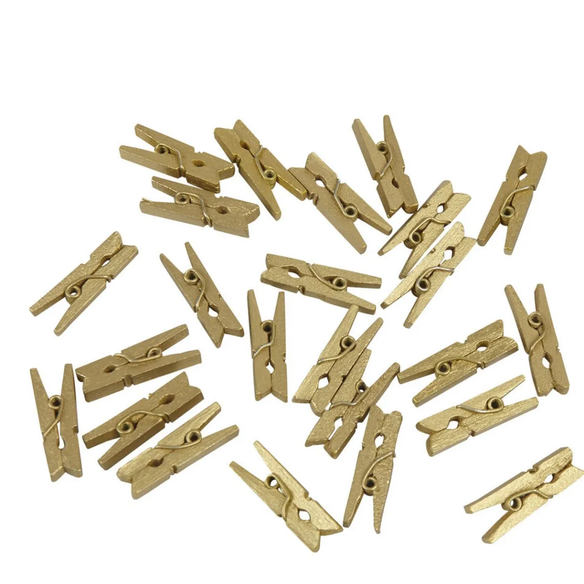 Mini pince décorative dorée x24-Gifi
