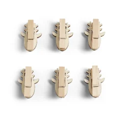 Mini pince en bois forme tête de renne rouge et dorée 6 pièces-Gifi Clearance