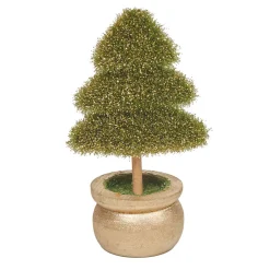 Mini sapin vert artificiel dans pot doré-Gifi Hot
