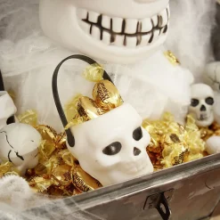 Mini seau forme tête de mort blanc et noir x6-Gifi Best