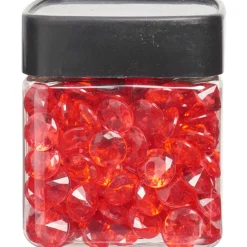 Minis diamants décoratifs rouges transparents-Gifi