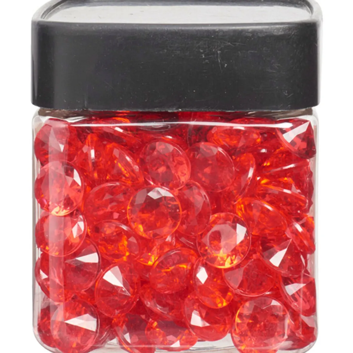 Minis diamants décoratifs rouges transparents-Gifi