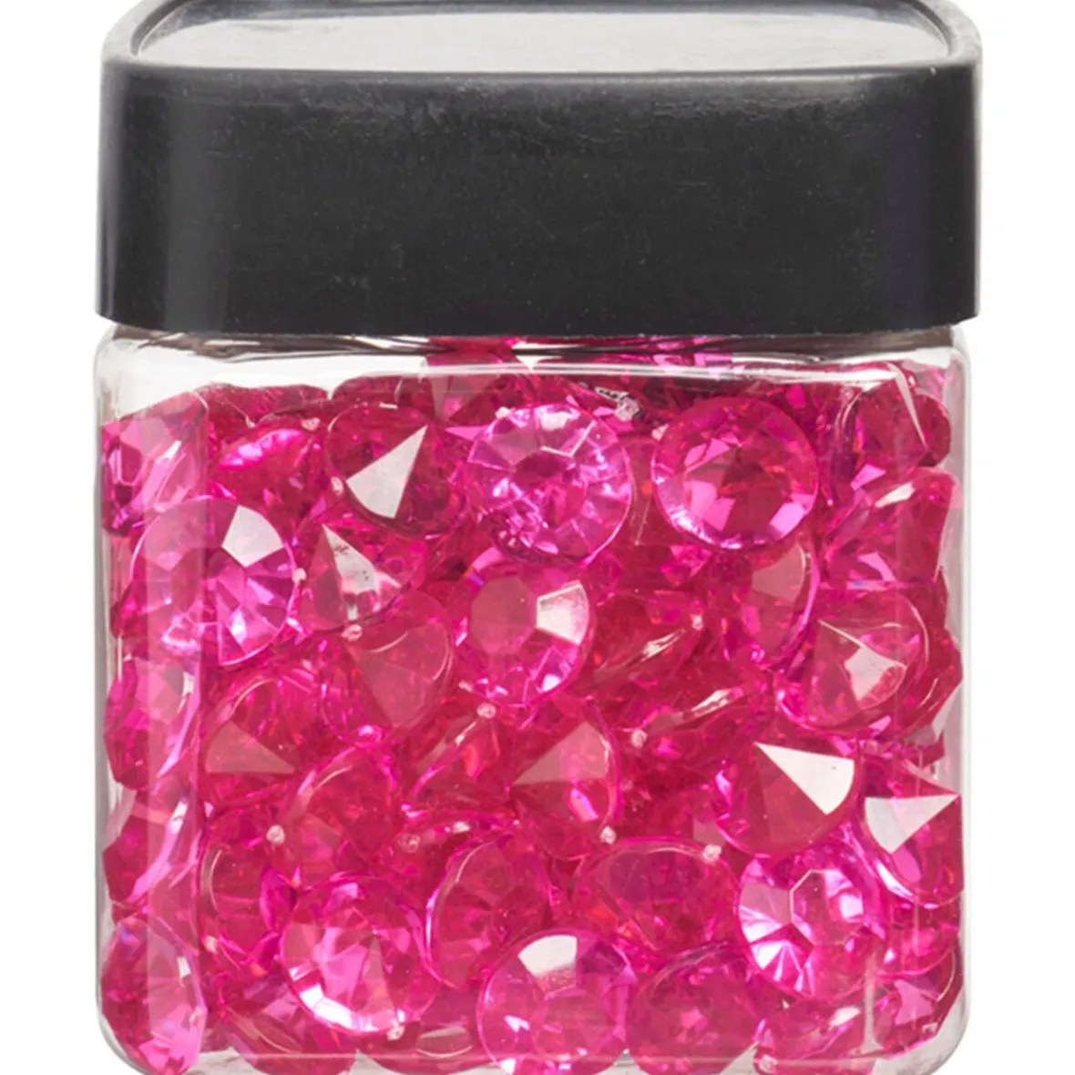 Minis diamants décoratifs roses fuchsia transparents-Gifi