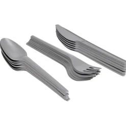 Ménagère réutilisable gris 18 couverts à base d'amidon de maïs-Gifi Clearance