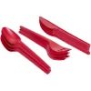 Ménagère réutilisable rouge 18 couverts à base d'amidon de maïs-Gifi Sale