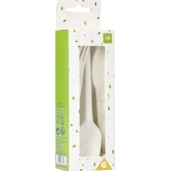 Ménagère réutilisable en amidon de maïs 6 personnes blanc-Gifi Outlet