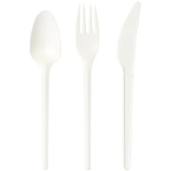 Ménagère réutilisable en amidon de maïs 6 personnes blanc-Gifi Outlet