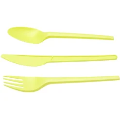 Ménagère réutilisable en amidon de maïs 6 personnes jaune-Gifi Discount