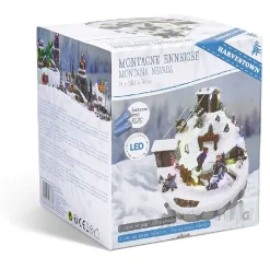 Montagne enneigée lumineuse luge bonhomme de neige 16 LED en résine-Gifi Clearance