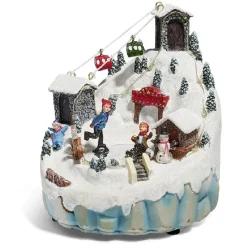 Montagne enneigée lumineuse luge bonhomme de neige 16 LED en résine-Gifi Clearance