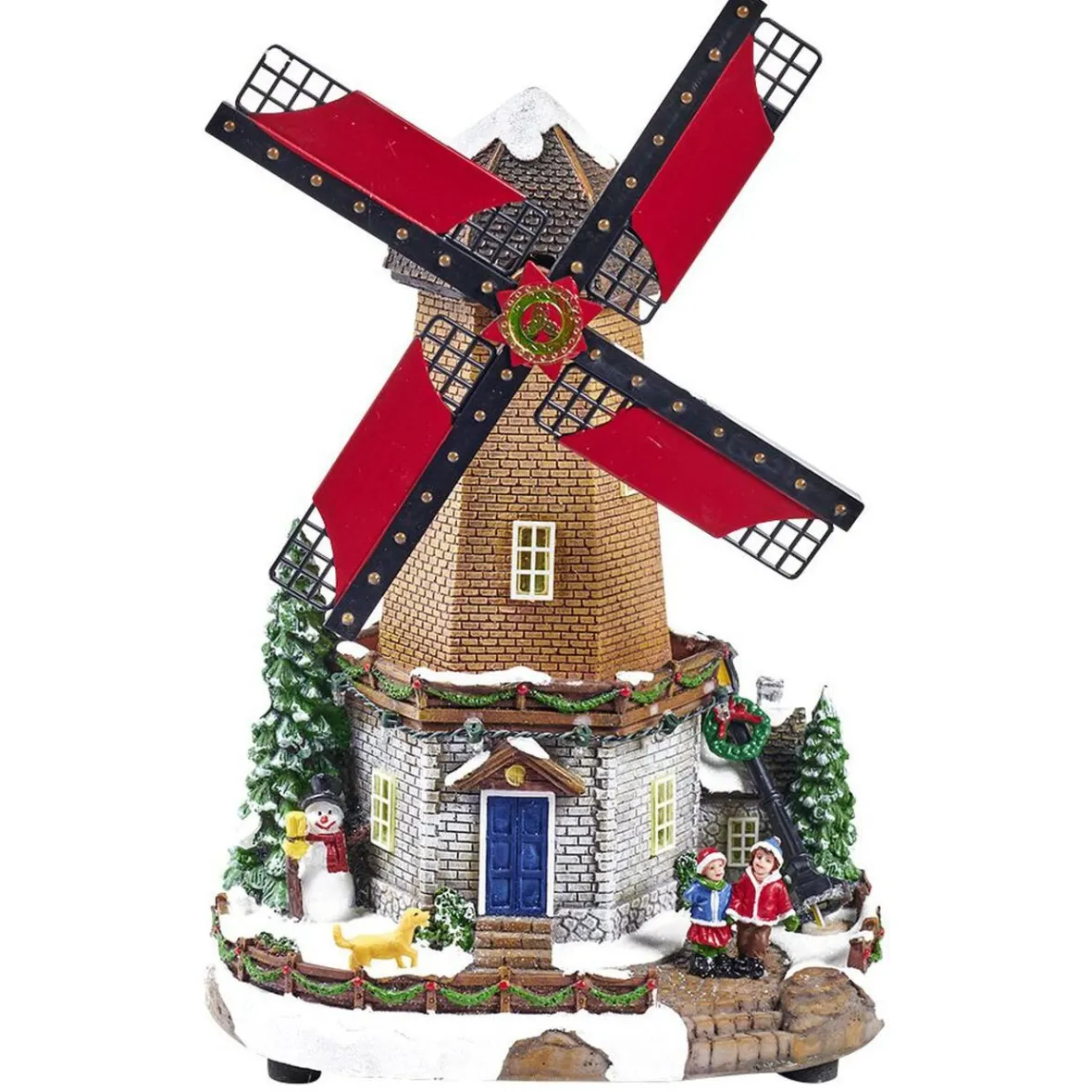 Moulin à vent lumineux animé et musical Village de Noël-Gifi New