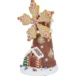 Moulin à vent lumineux musical animé 18LED H22cm-Gifi Hot