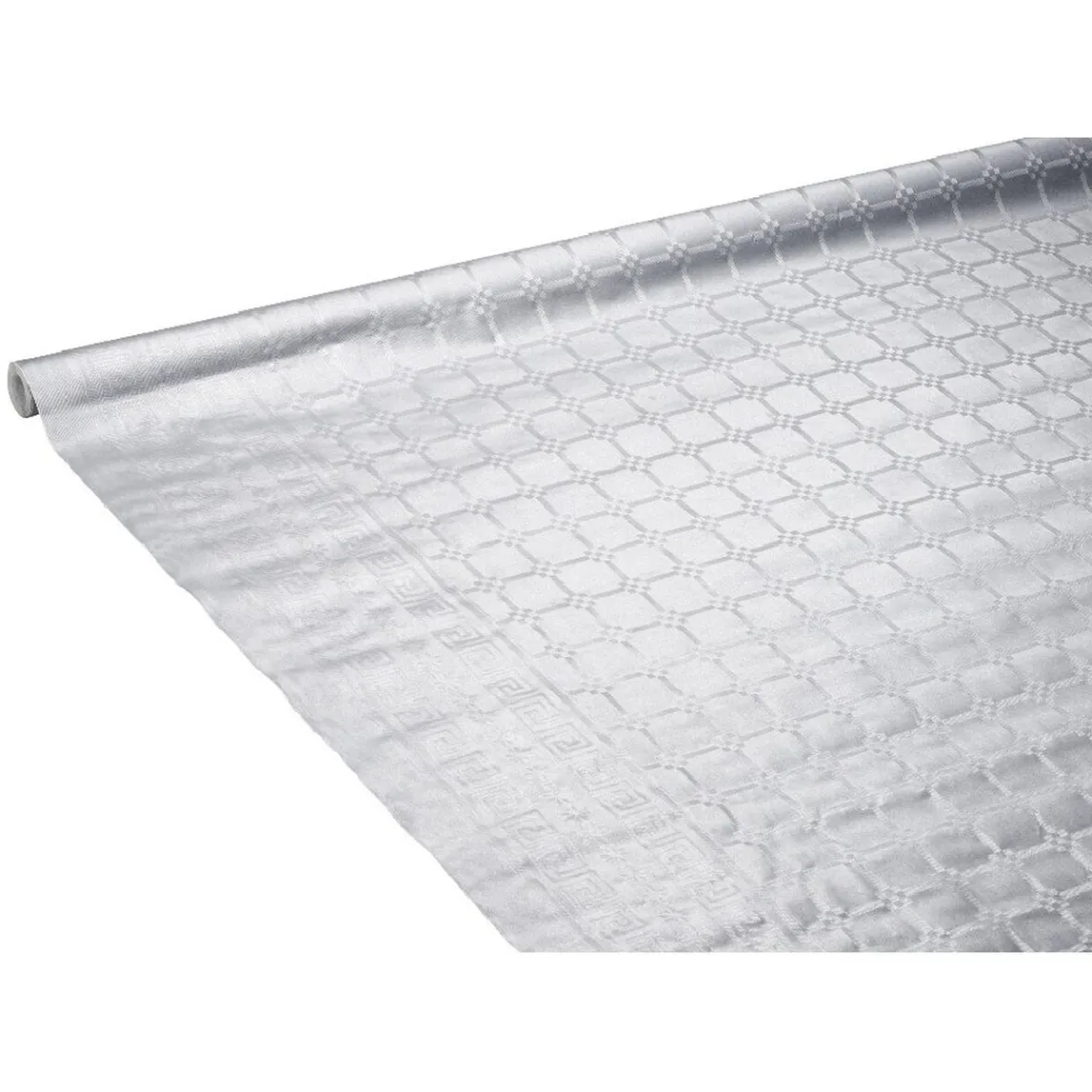 Nappe damassée argentée en papier 6 m-Gifi Clearance