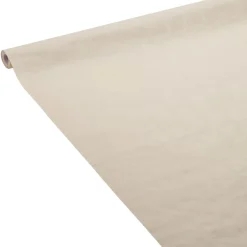 Nappe damassée blanc lin en papier 6 m-Gifi Outlet