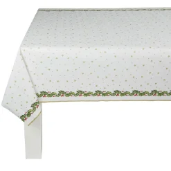 Nappe damassée blanche bordure houx-Gifi Online