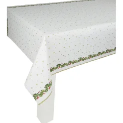 Nappe damassée blanche bordure houx-Gifi Online