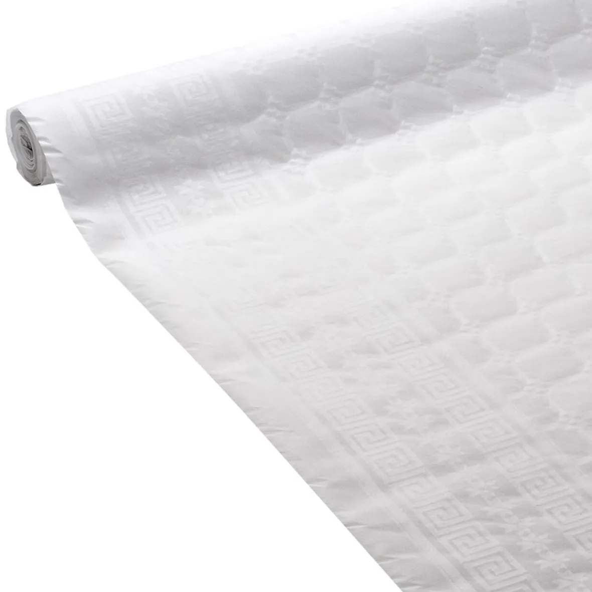 Nappe damassée blanche en papier 25 m-Gifi