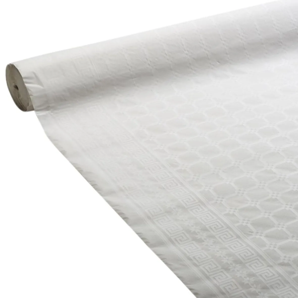 Nappe damassée blanche en papier 100 m-Gifi Clearance