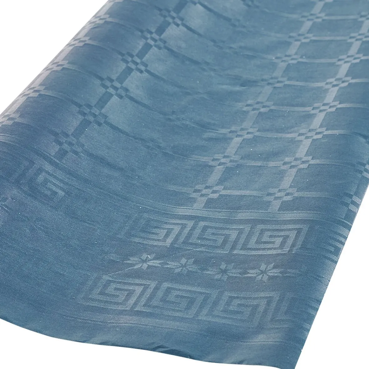 Nappe damassée bleu canard en papier 6 m-Gifi Clearance