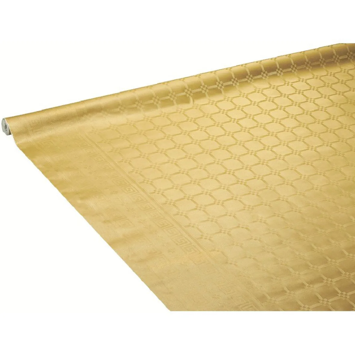 Nappe damassée dorée en papier 6 m-Gifi Clearance
