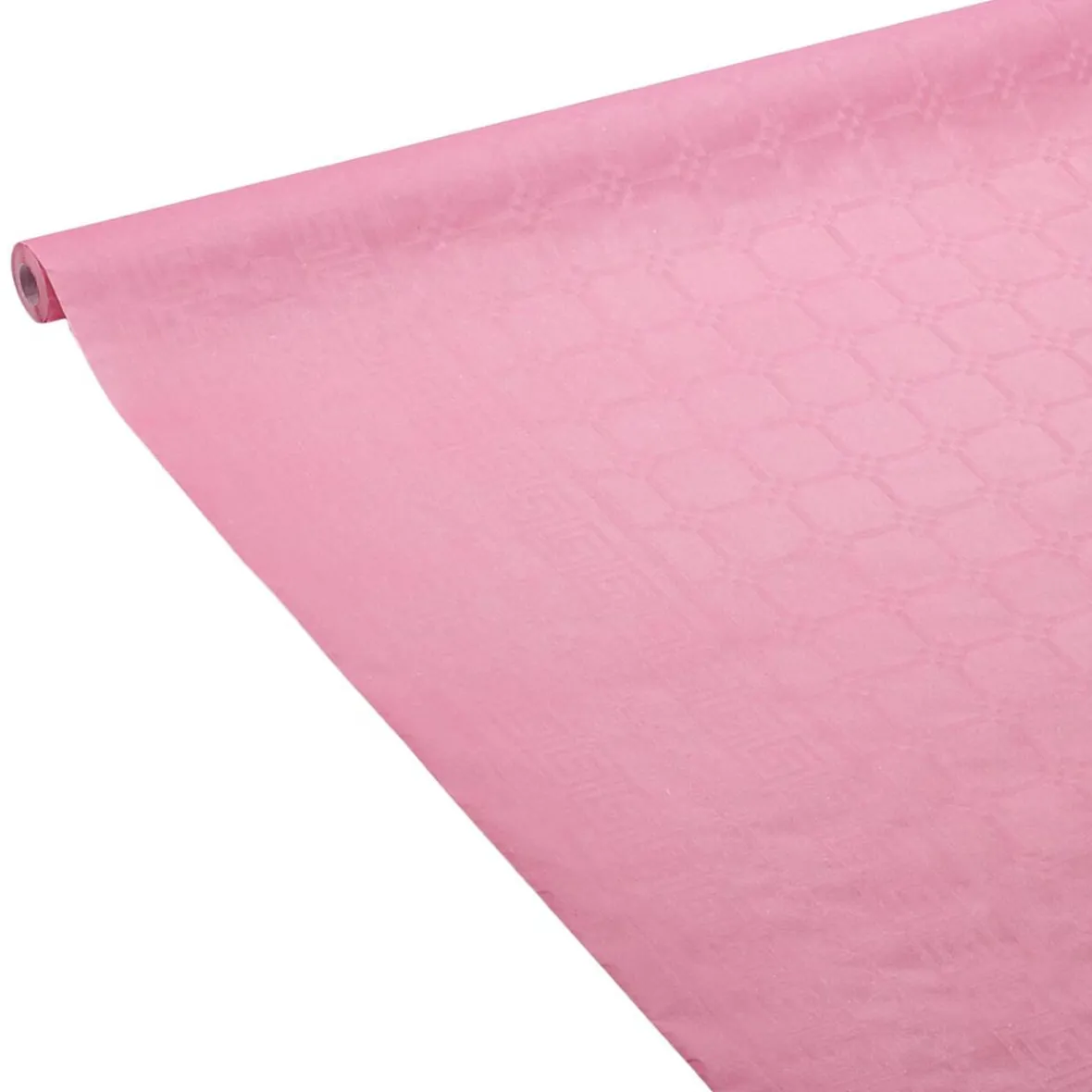 Nappe damassée en papier rose L 6 m-Gifi