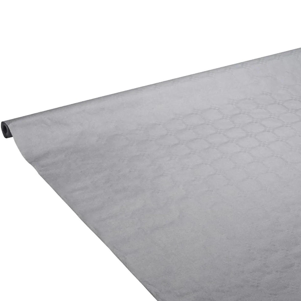 Nappe damassée gris clair en papier 6 m-Gifi