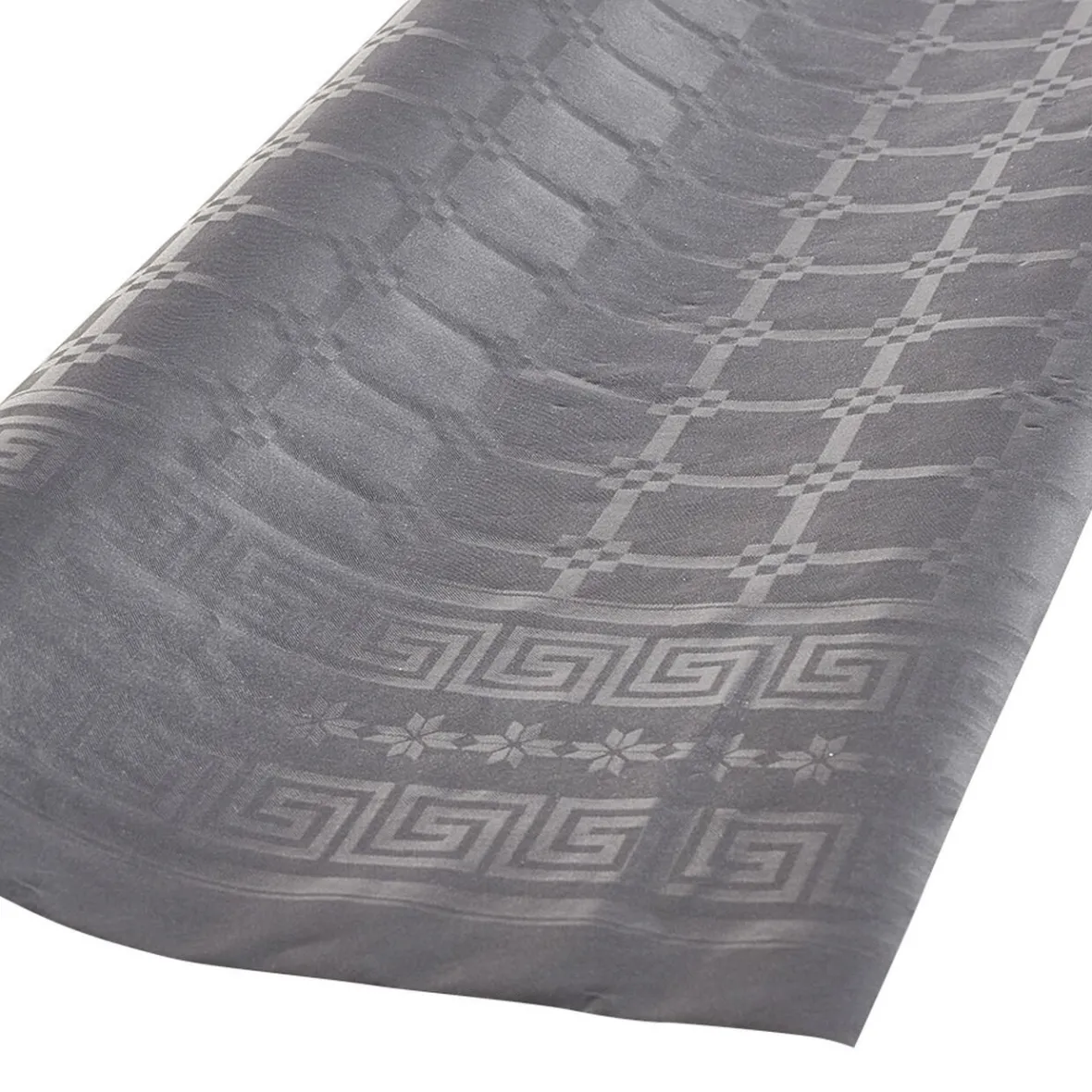 Nappe damassée gris foncé en papier 6 m-Gifi Online