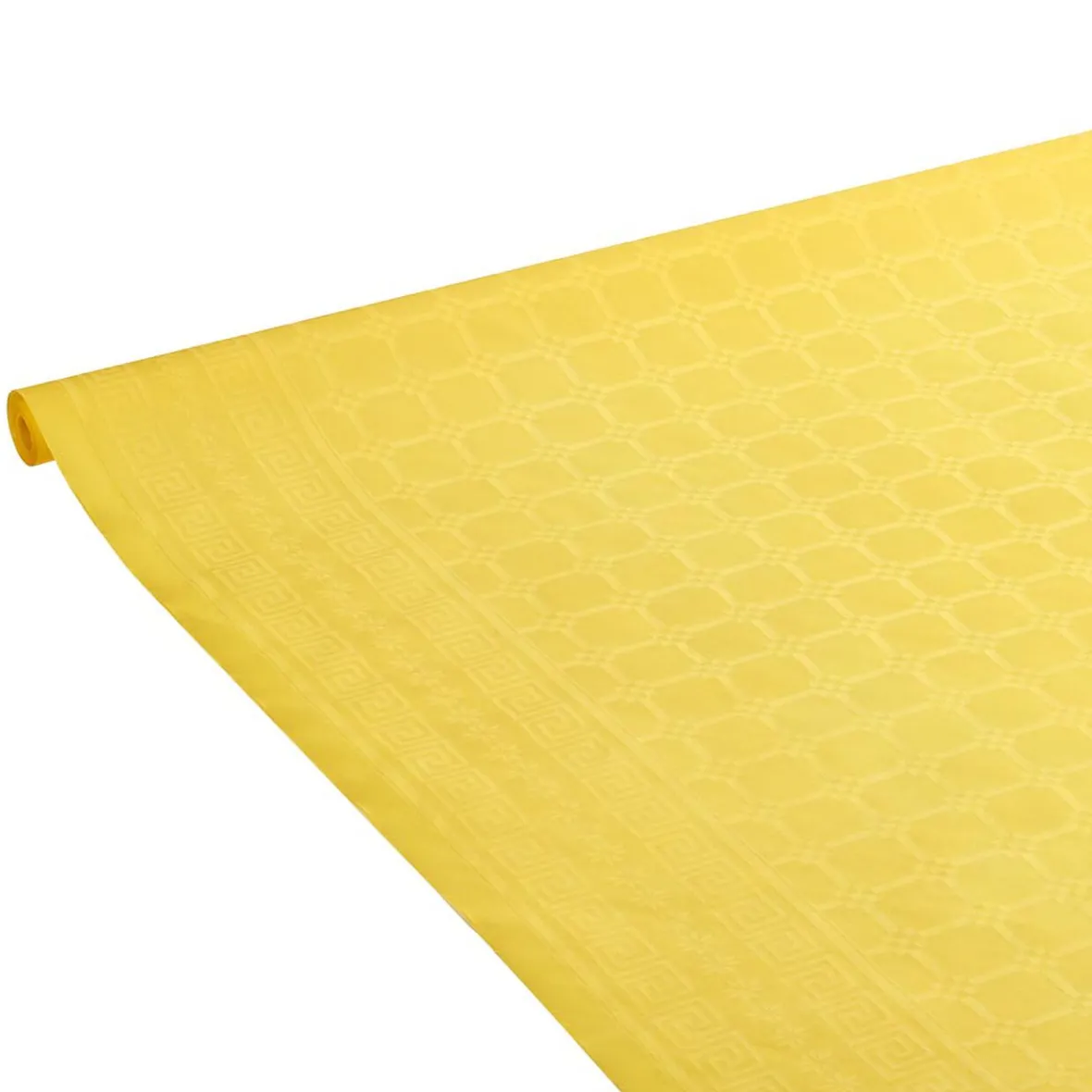 Nappe damassée jaune en papier 6 m-Gifi