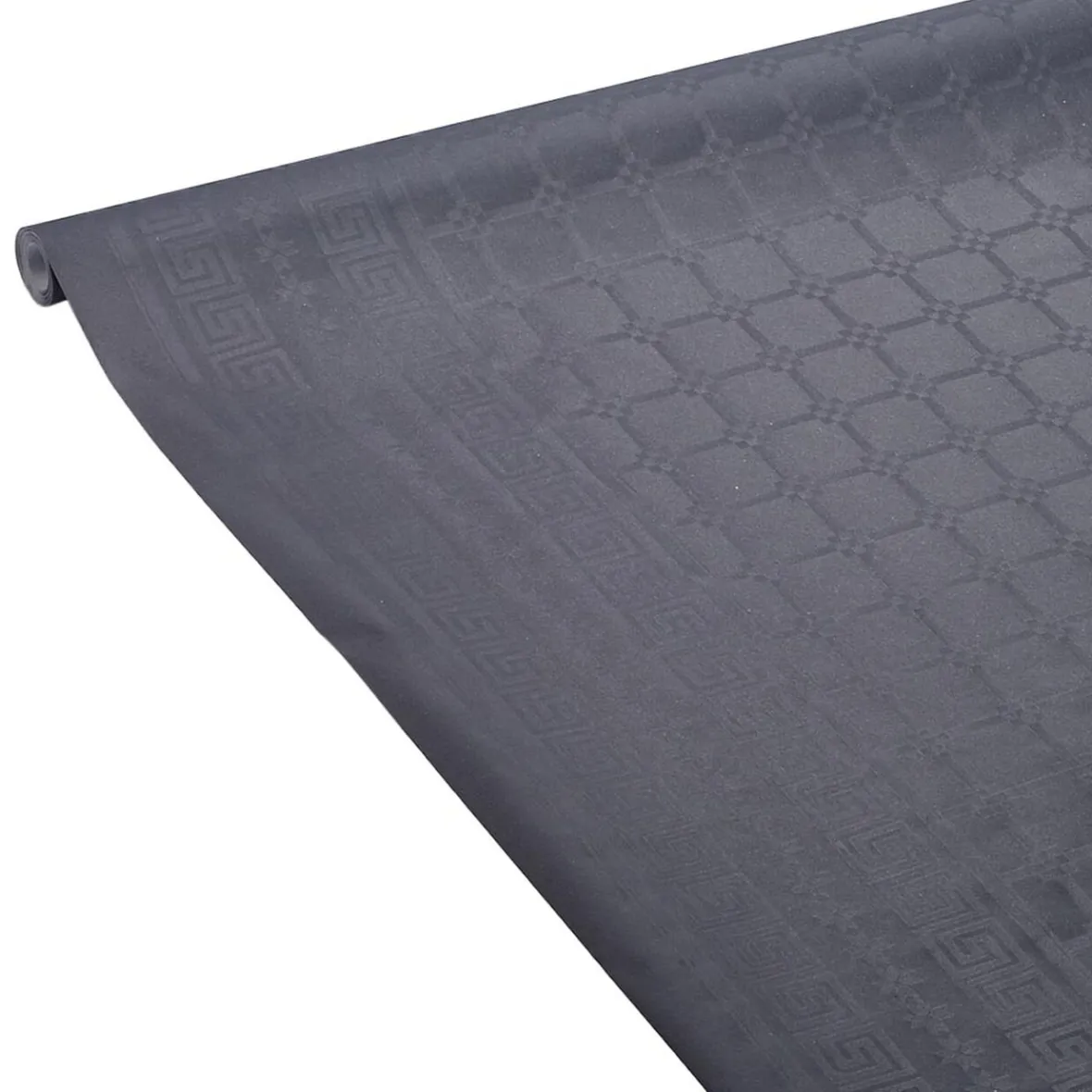 Nappe damassée noire en papier 6 m-Gifi Sale