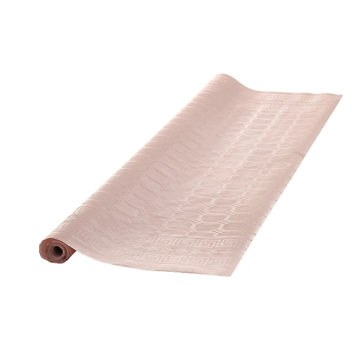 Nappe damassée rose pâle en papier L 6 m-Gifi Clearance
