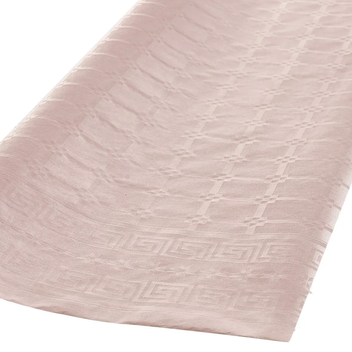Nappe damassée rose pâle en papier L 6 m-Gifi Clearance