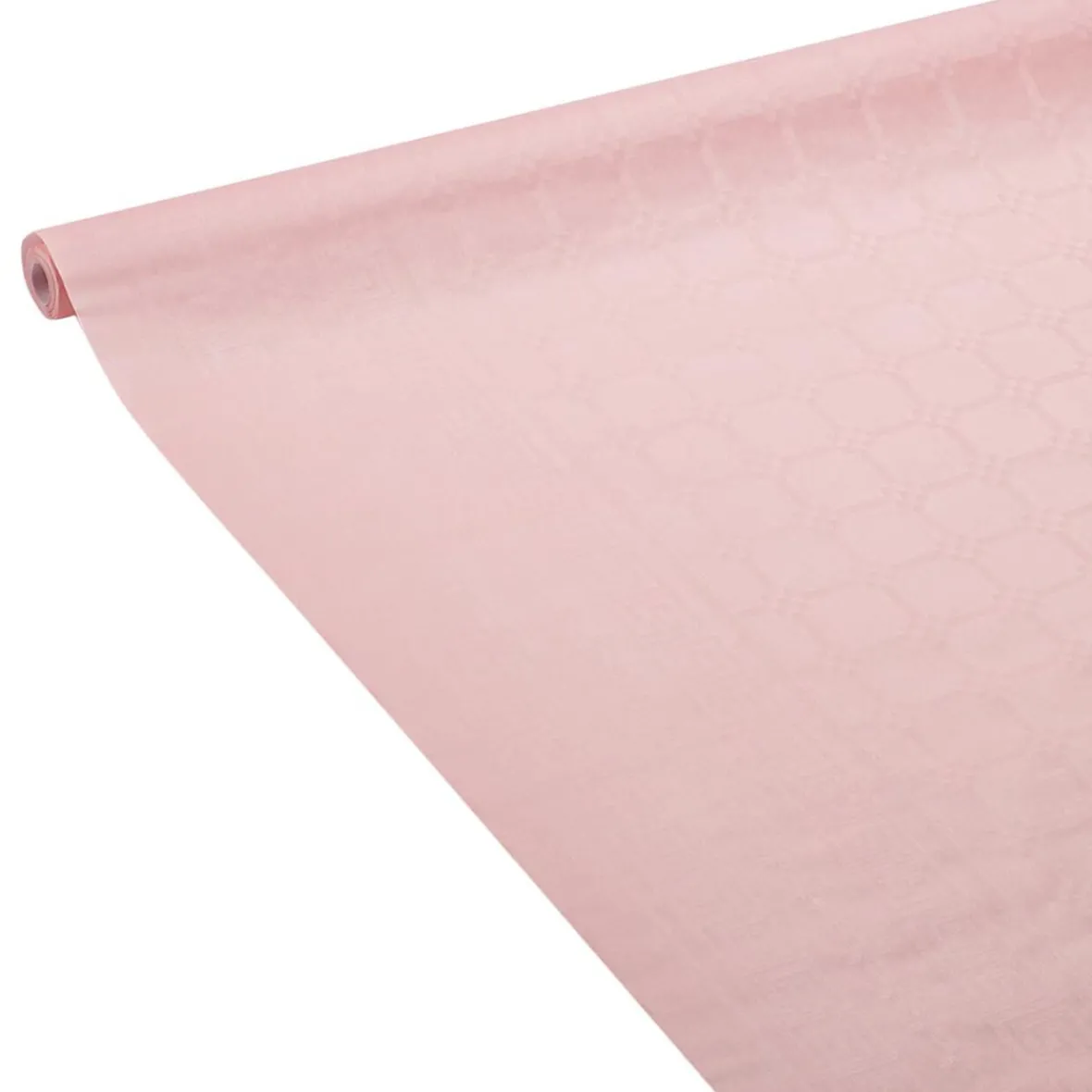 Nappe damassée rose pâle en papier L 6 m-Gifi Clearance