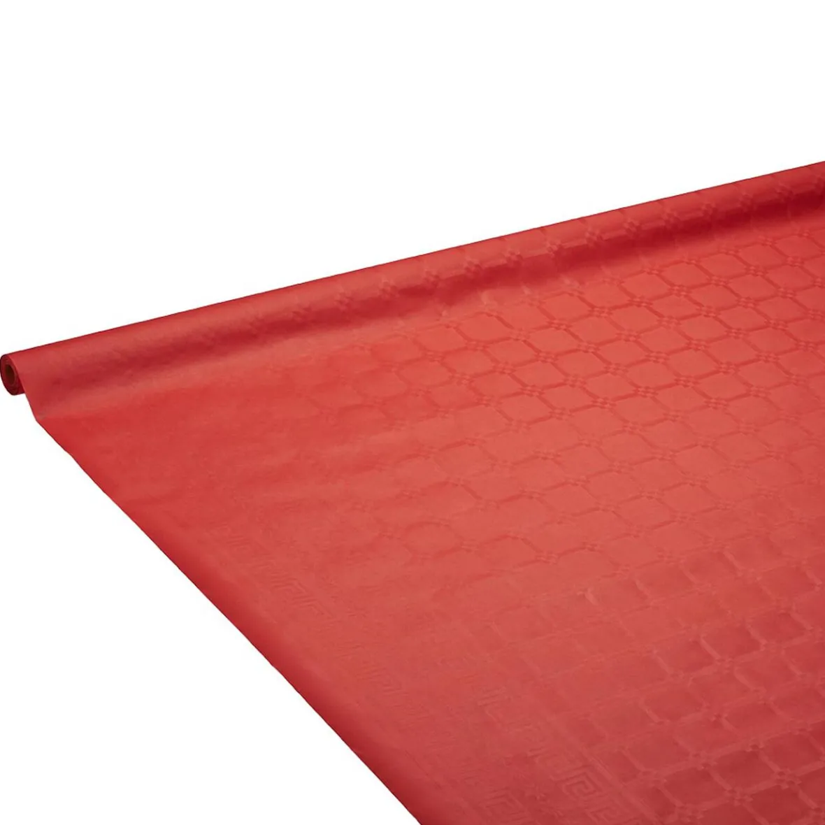 Nappe damassée rouge en papier 6 m-Gifi Outlet