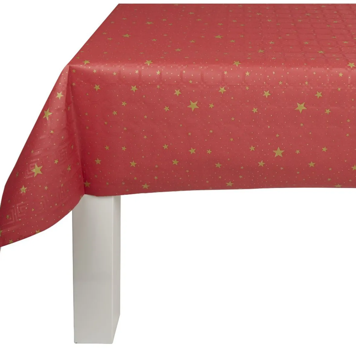 Nappe damassée rouge et étoiles dorées-Gifi Online