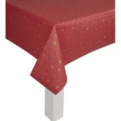 Nappe damassée rouge et étoiles dorées-Gifi Online