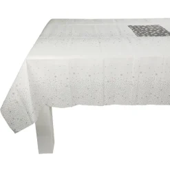 Nappe pliée blanche motif étoiles argentées-Gifi Online