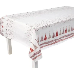 Nappe pliée motif sapins de Noël rouge et blanche-Gifi Clearance
