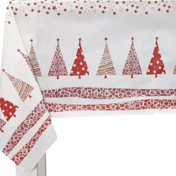 Nappe pliée motif sapins de Noël rouge et blanche-Gifi Clearance