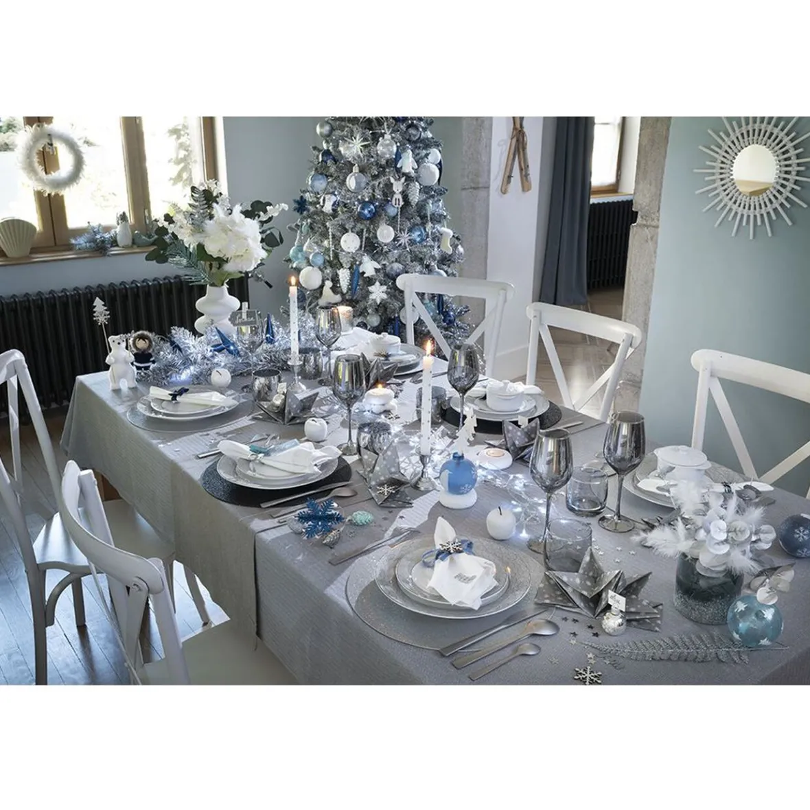 Nappe rectangulaire jetable Airlaid gris 120x400 cm-Gifi Outlet