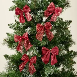 Noeud à suspendre en tissu rouge x6-Gifi Online