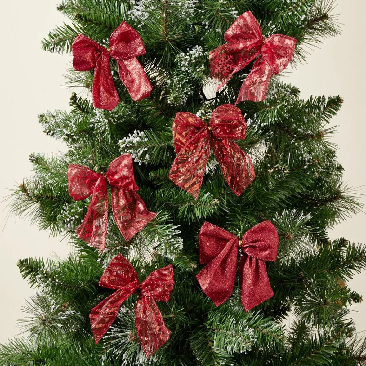 Noeud à suspendre en tissu rouge x6-Gifi Online