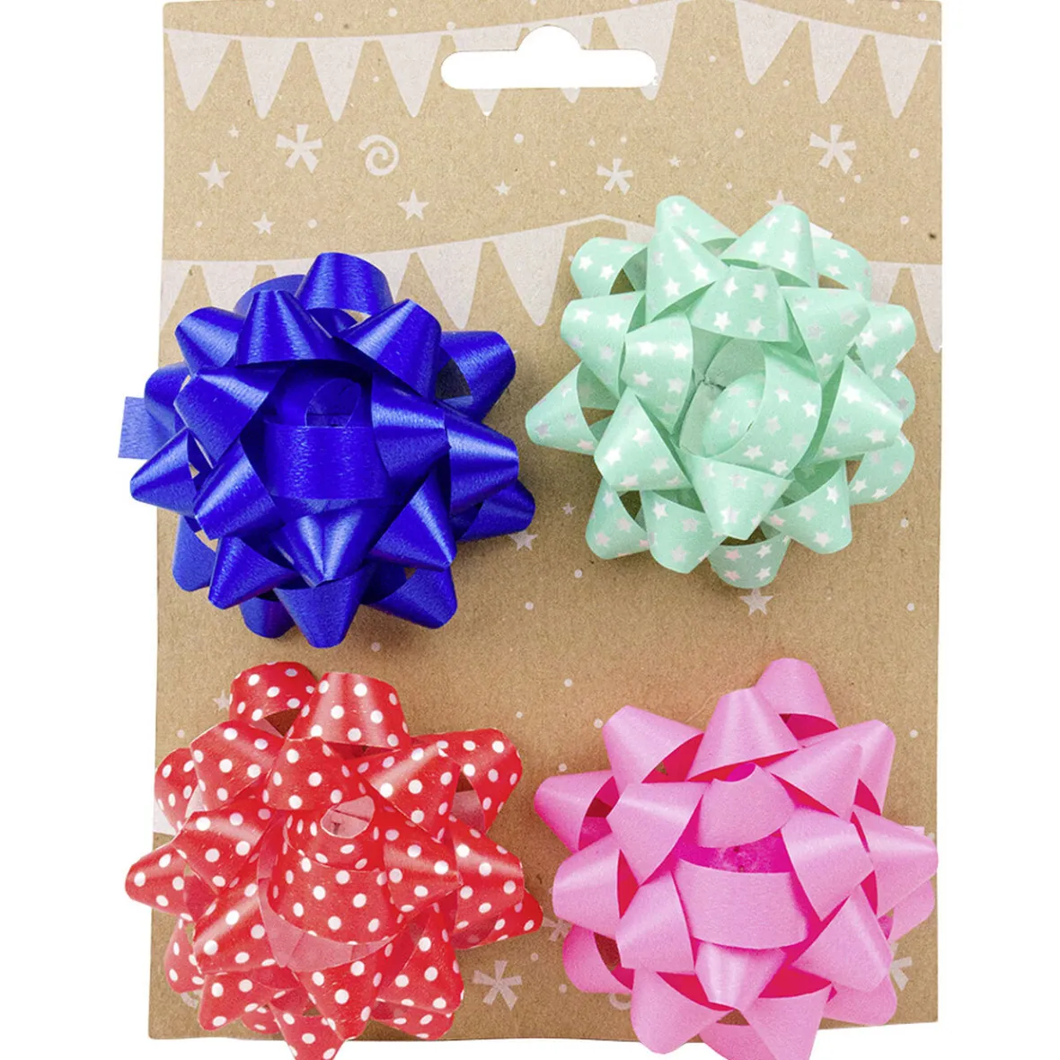 Noeud adhésif multicolore emballage cadeau x4-Gifi Discount