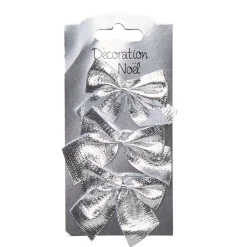 Noeud argenté de Noël x 3-Gifi Outlet