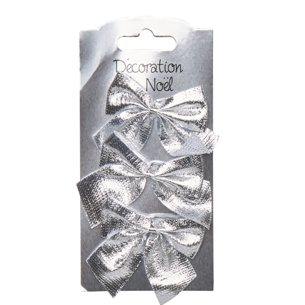 Noeud argenté de Noël x 3-Gifi Outlet