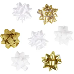 Noeud bolduc blanc doré x8-Gifi Clearance