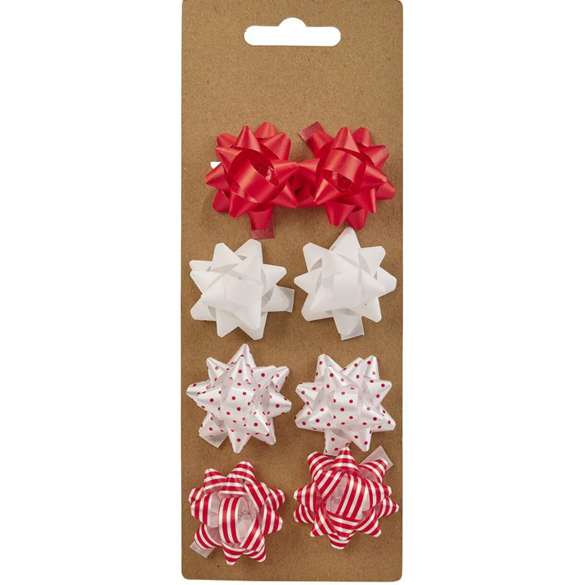 Noeud bolduc rouge et blanc x8-Gifi Discount