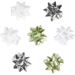 Noeud bolduc vert blanc argenté x8-Gifi Best