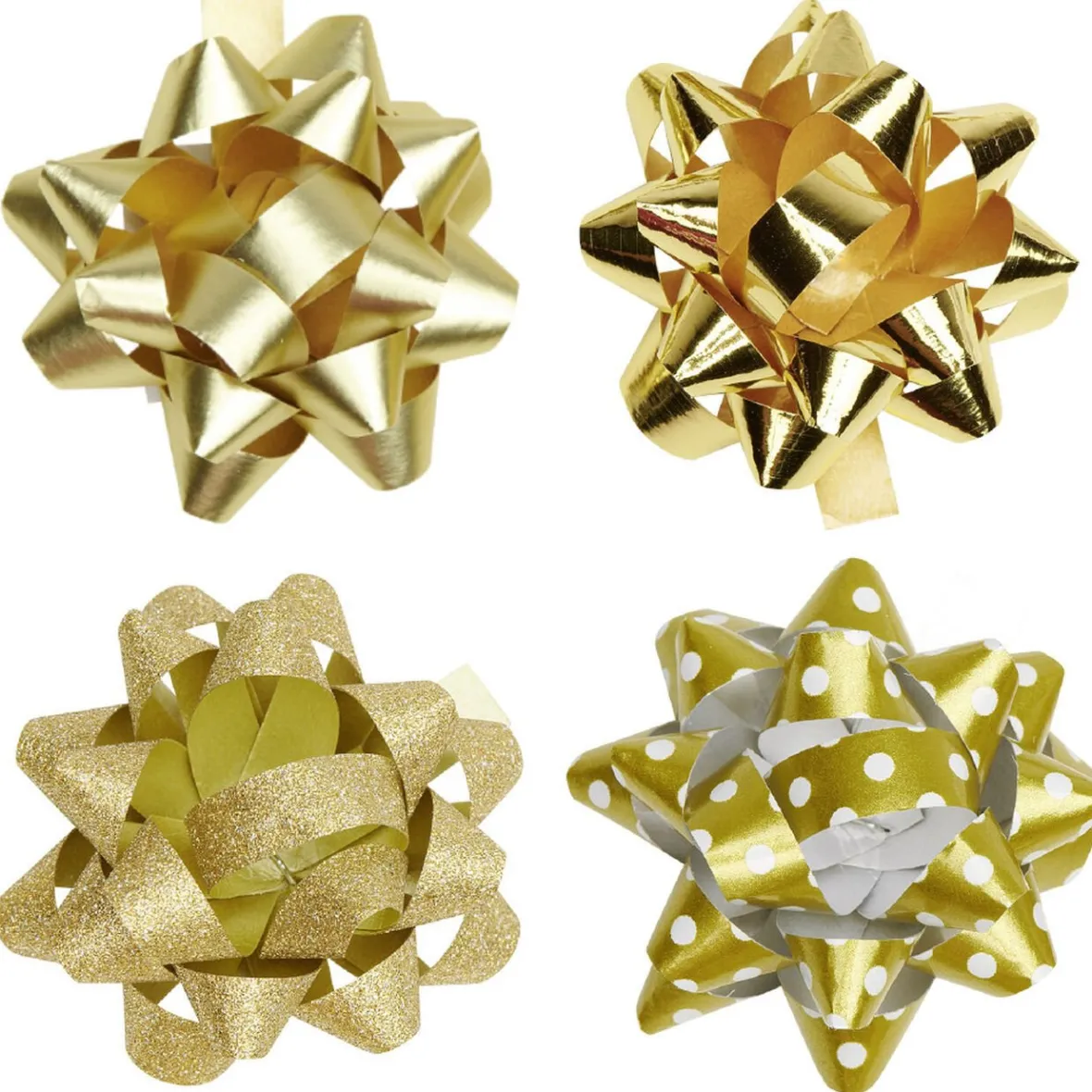 Noeud brillant blanc noir doré pour emballage cadeau x8-Gifi Online